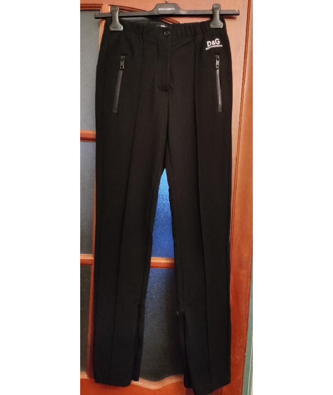 DOLCE&GABBANA Черные вискозные спортивные брюки и шорты, фото 5