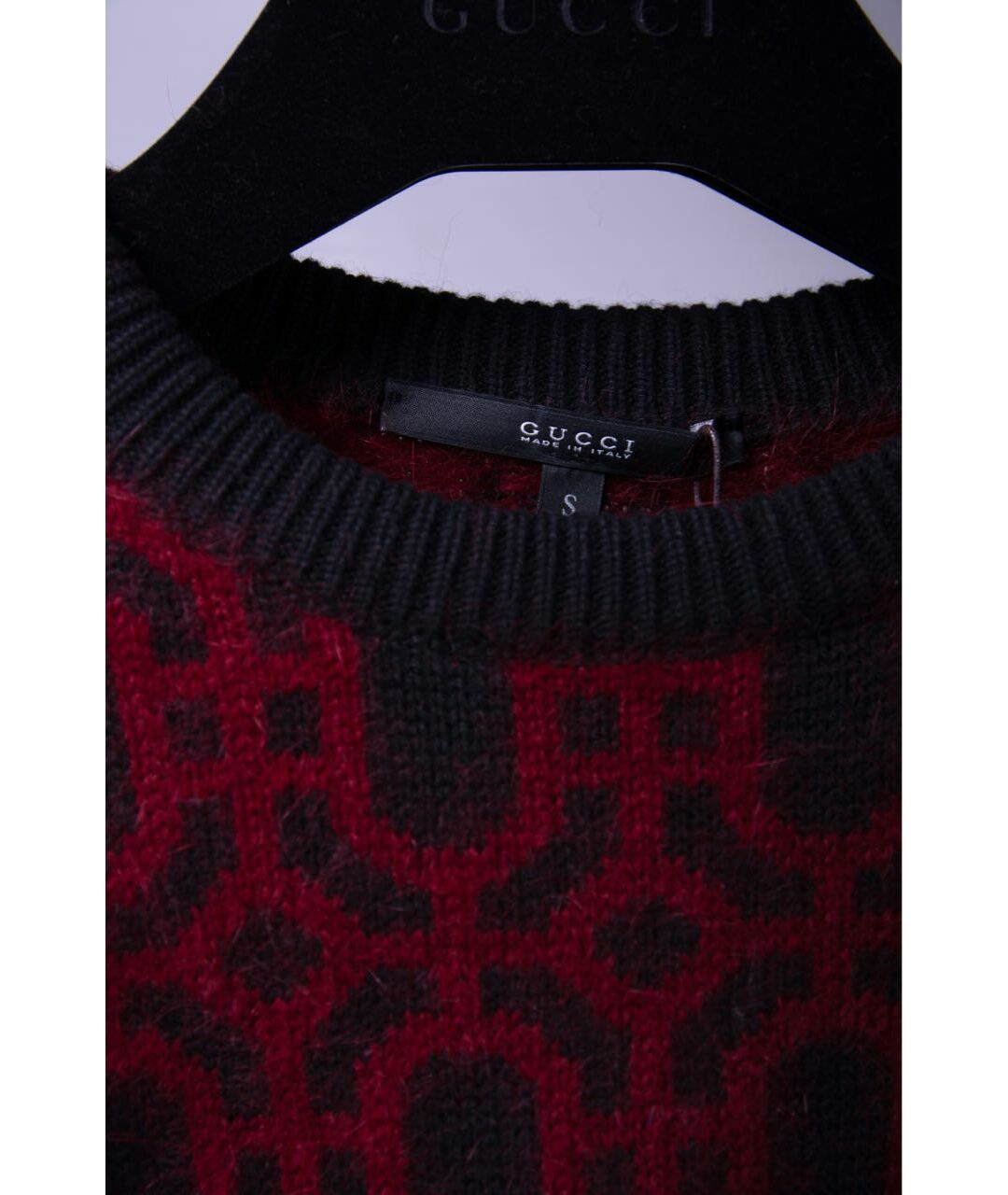 GUCCI Бордовый шерстяной джемпер / свитер, фото 3