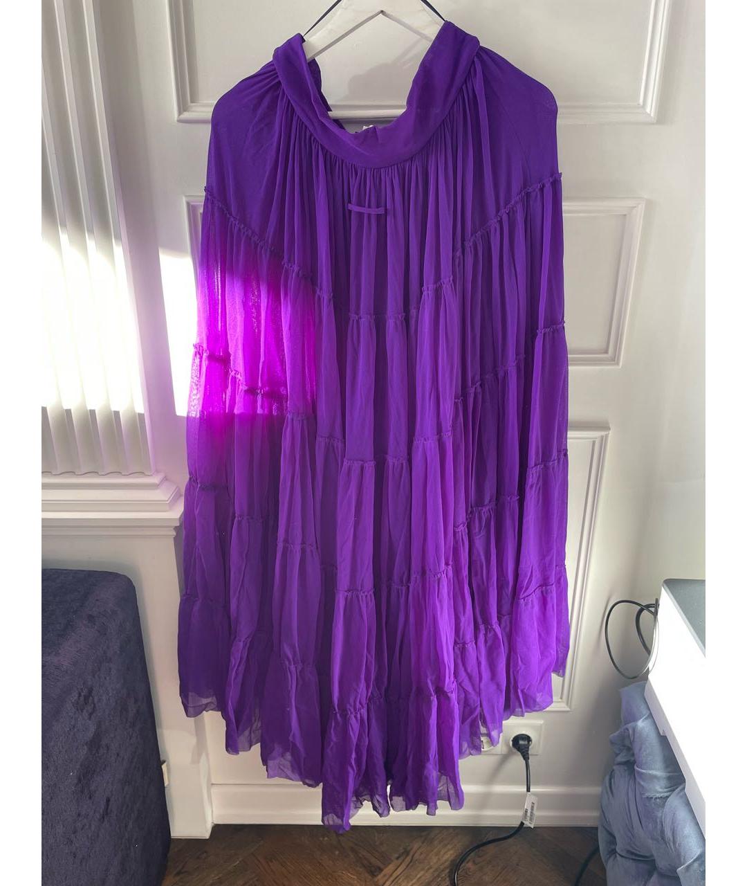 JEAN PAUL GAULTIER Фиолетовая полиамидовая юбка макси, фото 2