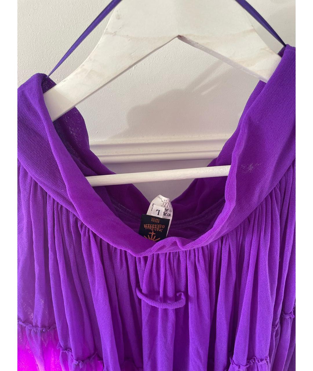 JEAN PAUL GAULTIER Фиолетовая полиамидовая юбка макси, фото 3