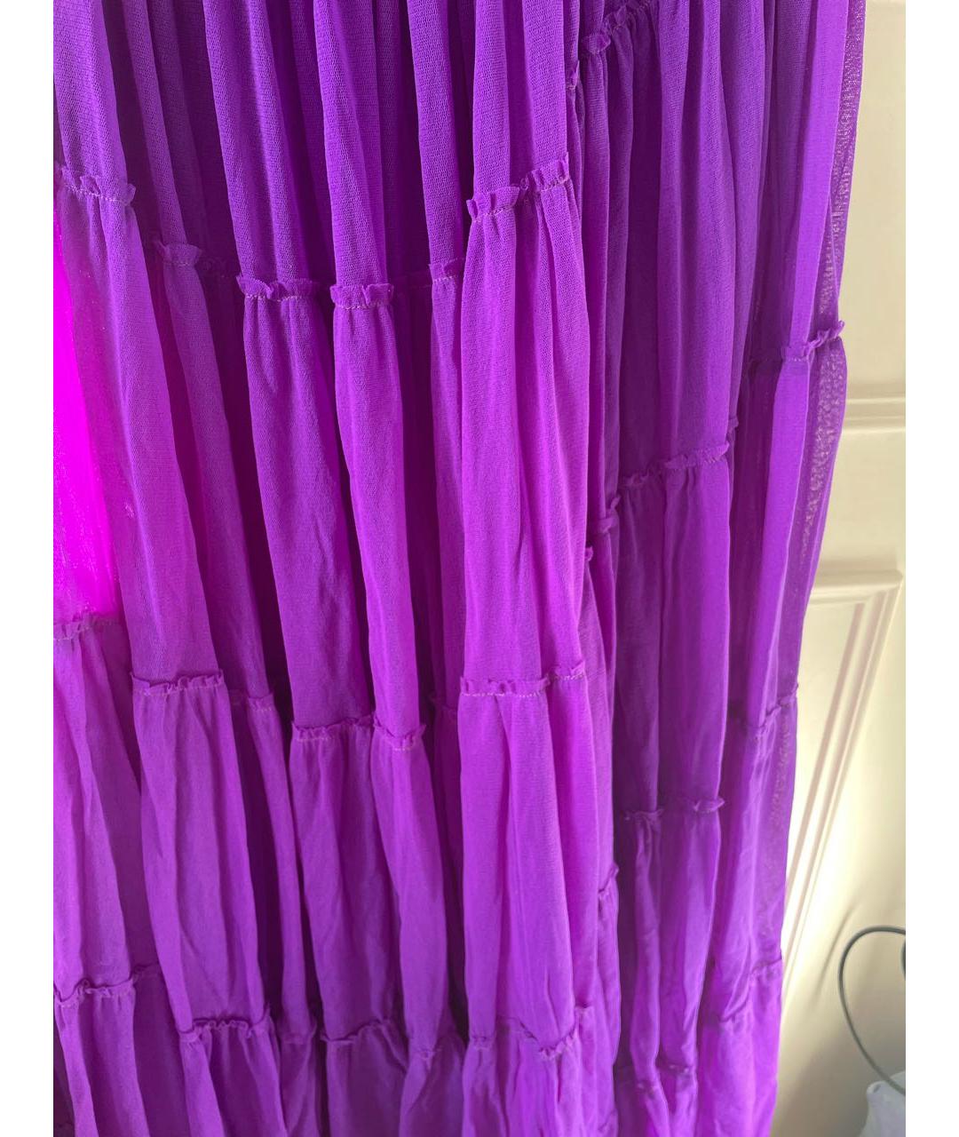 JEAN PAUL GAULTIER Фиолетовая полиамидовая юбка макси, фото 4