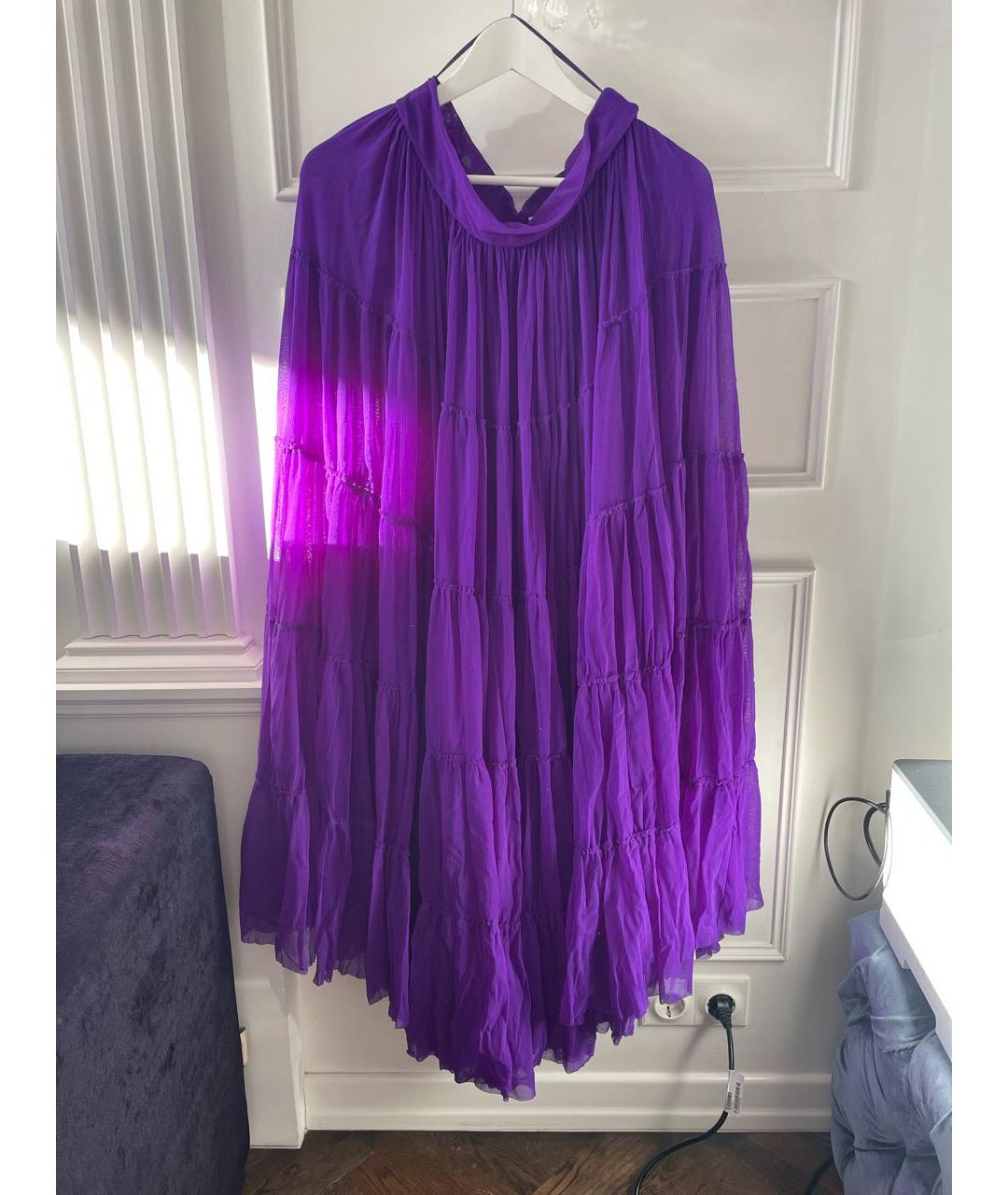 JEAN PAUL GAULTIER Фиолетовая полиамидовая юбка макси, фото 9