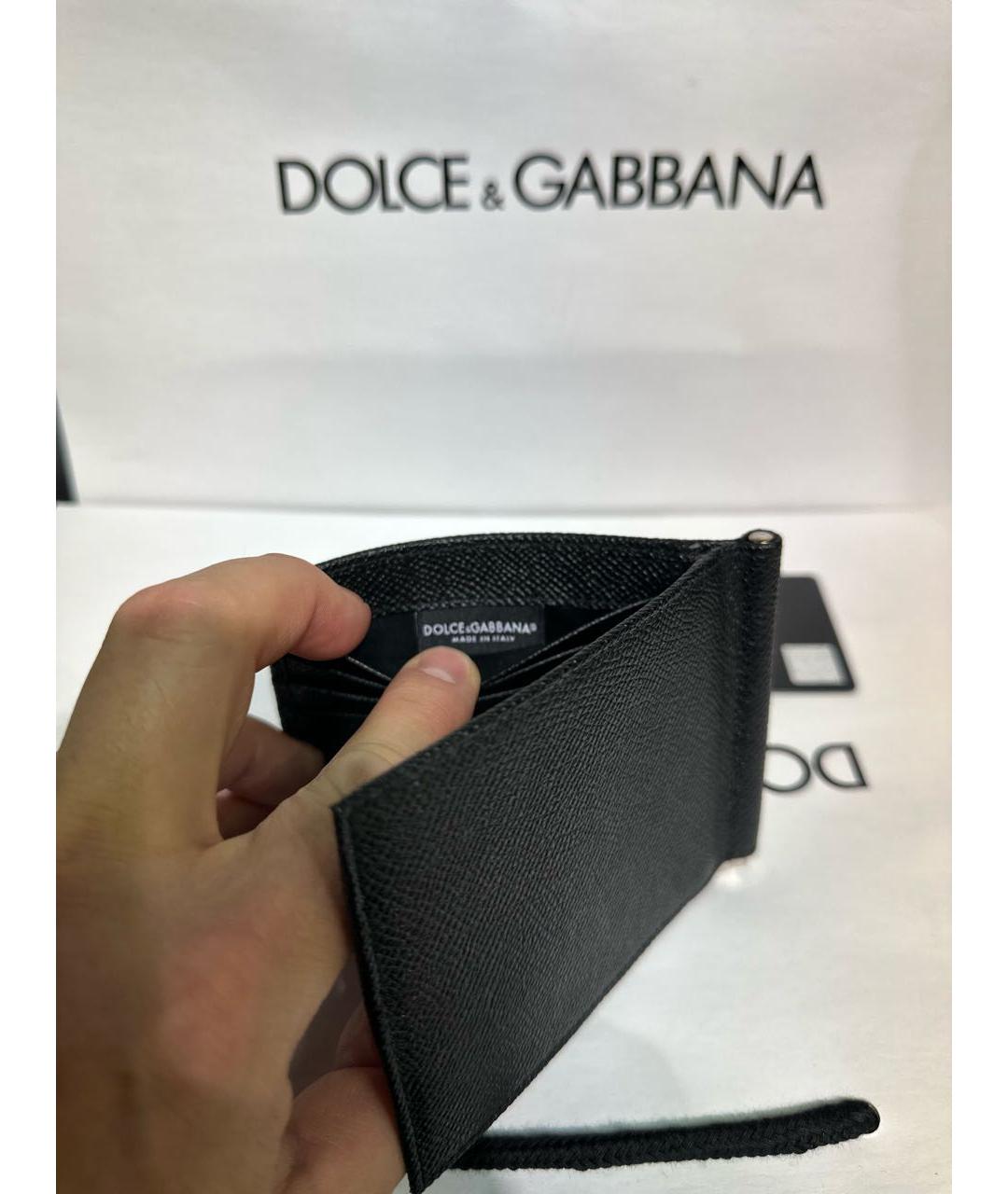 DOLCE&GABBANA Черный кожаный кошелек, фото 6