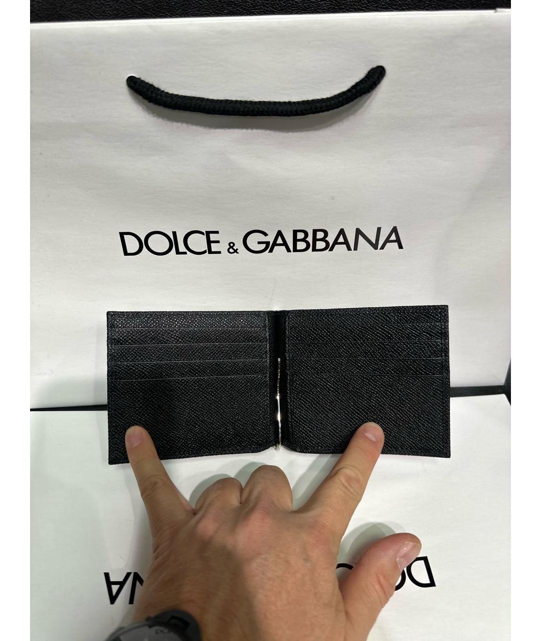 DOLCE&GABBANA Черный кожаный кошелек, фото 3