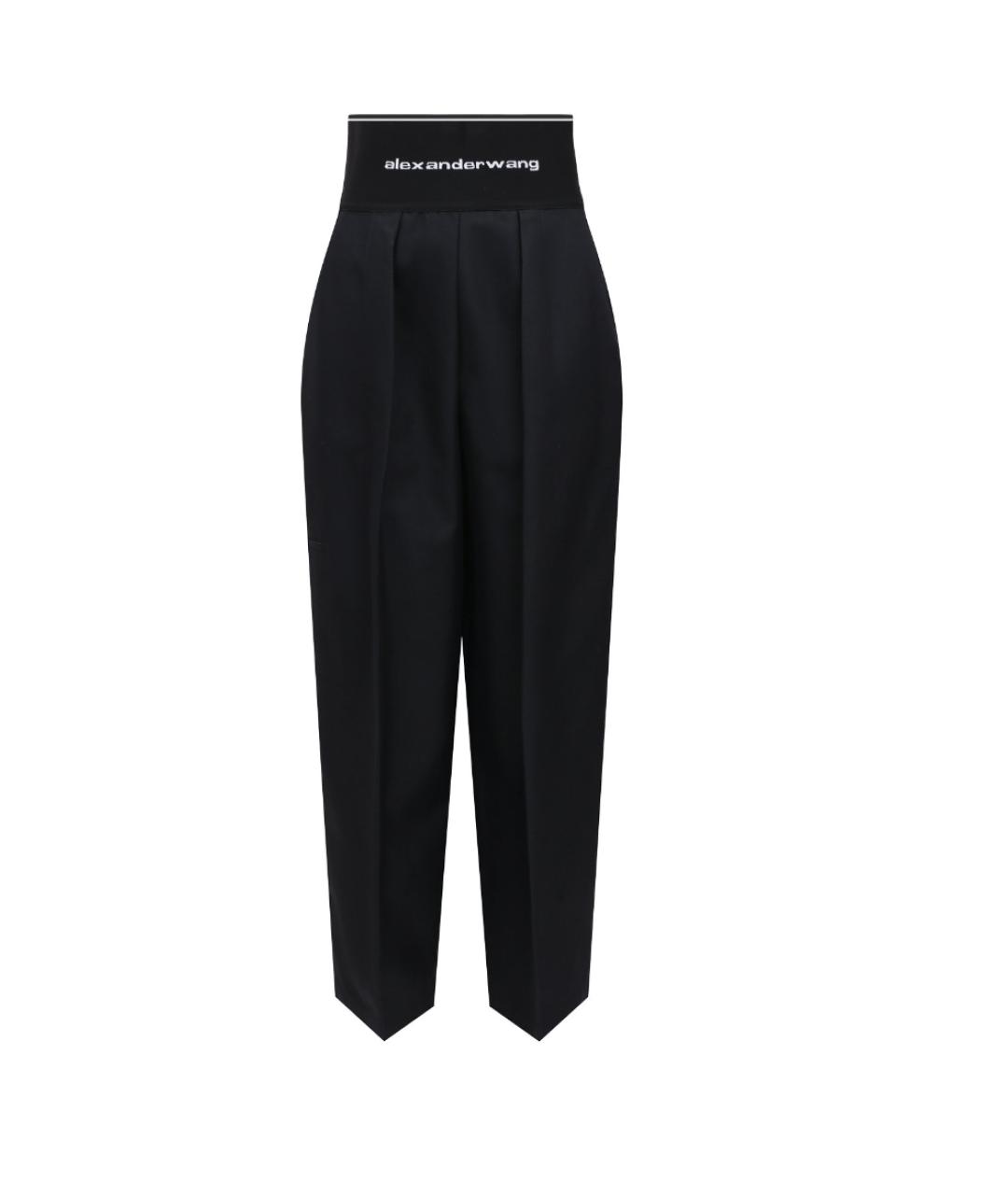 ALEXANDER WANG Черные хлопко-эластановые брюки широкие, фото 1