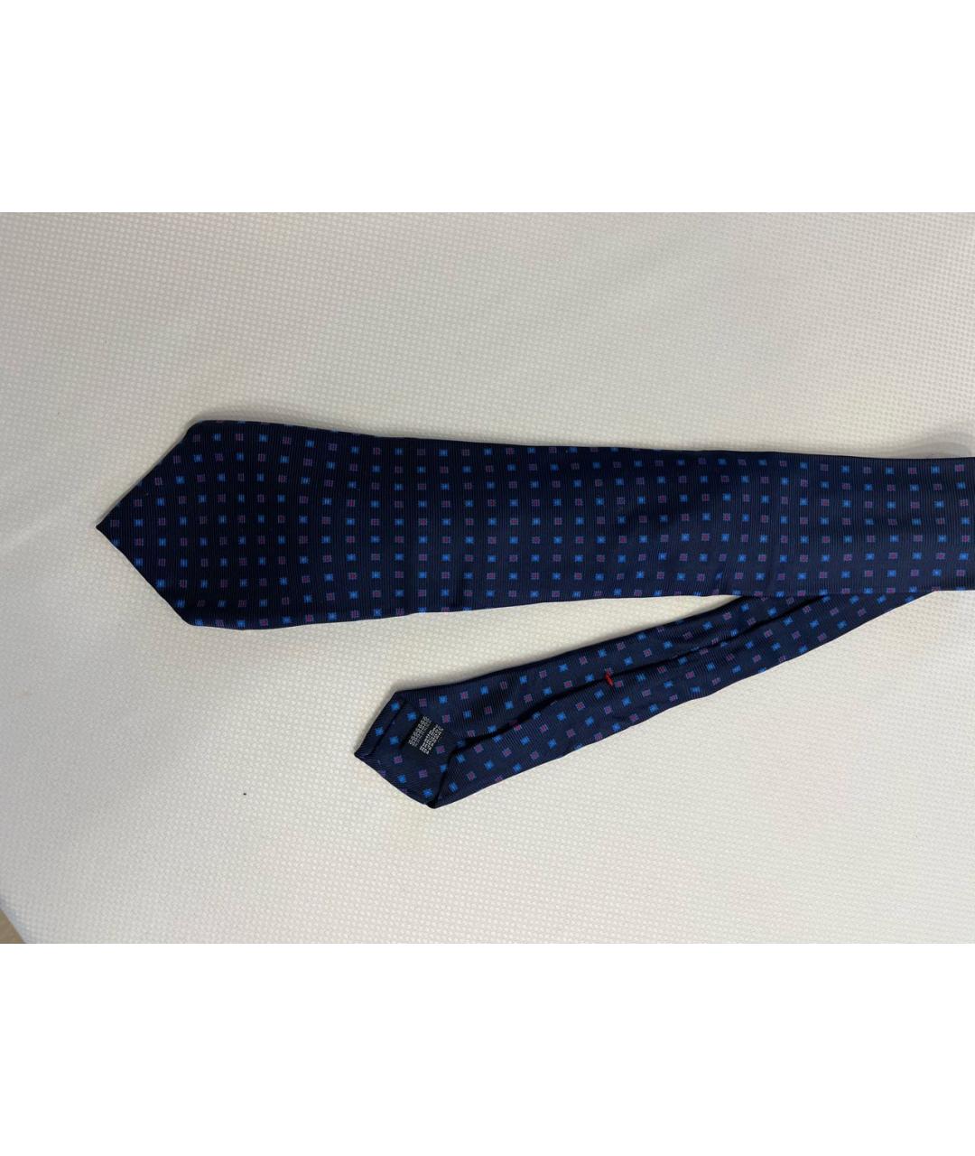 SARTORIA CASTANGIA Темно-синий шелковый галстук, фото 2
