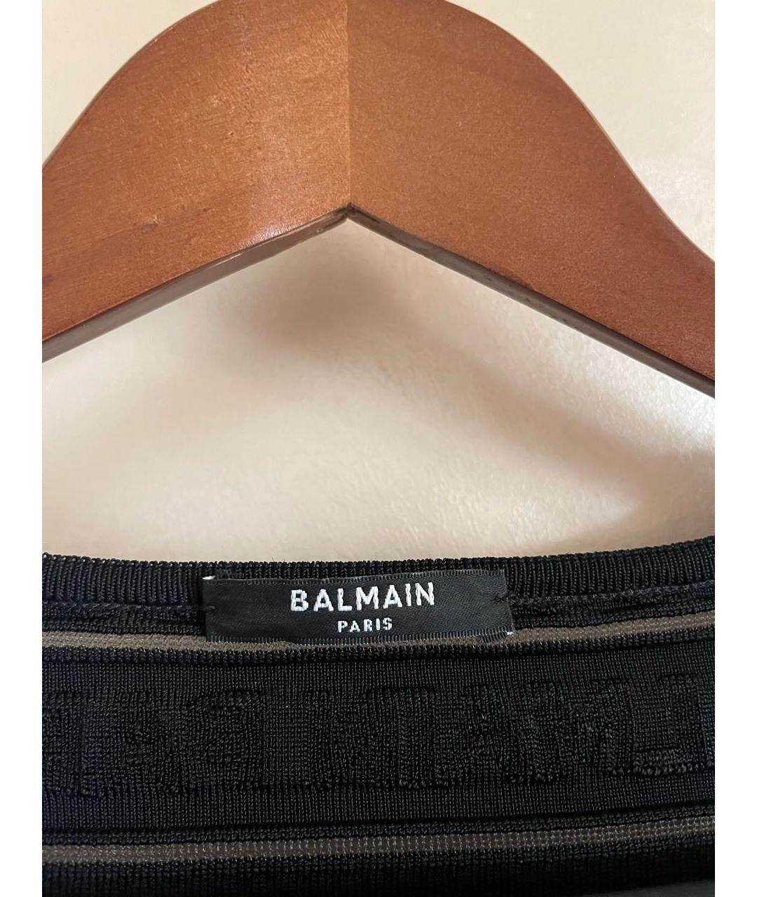 BALMAIN Черное вискозное боди, фото 3
