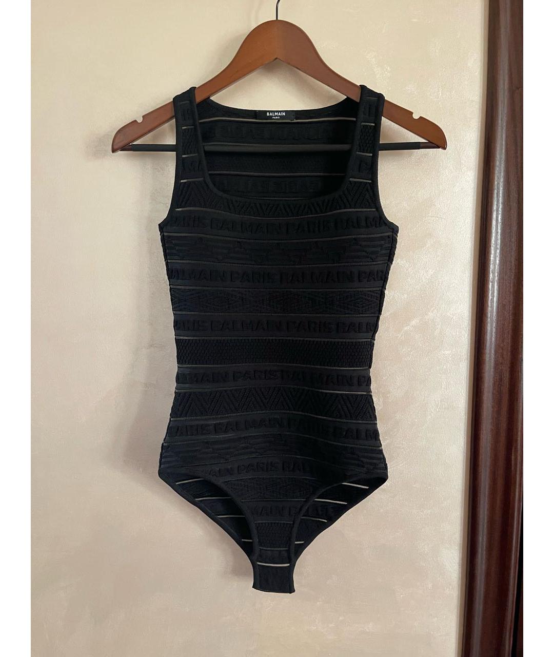 BALMAIN Черное вискозное боди, фото 8
