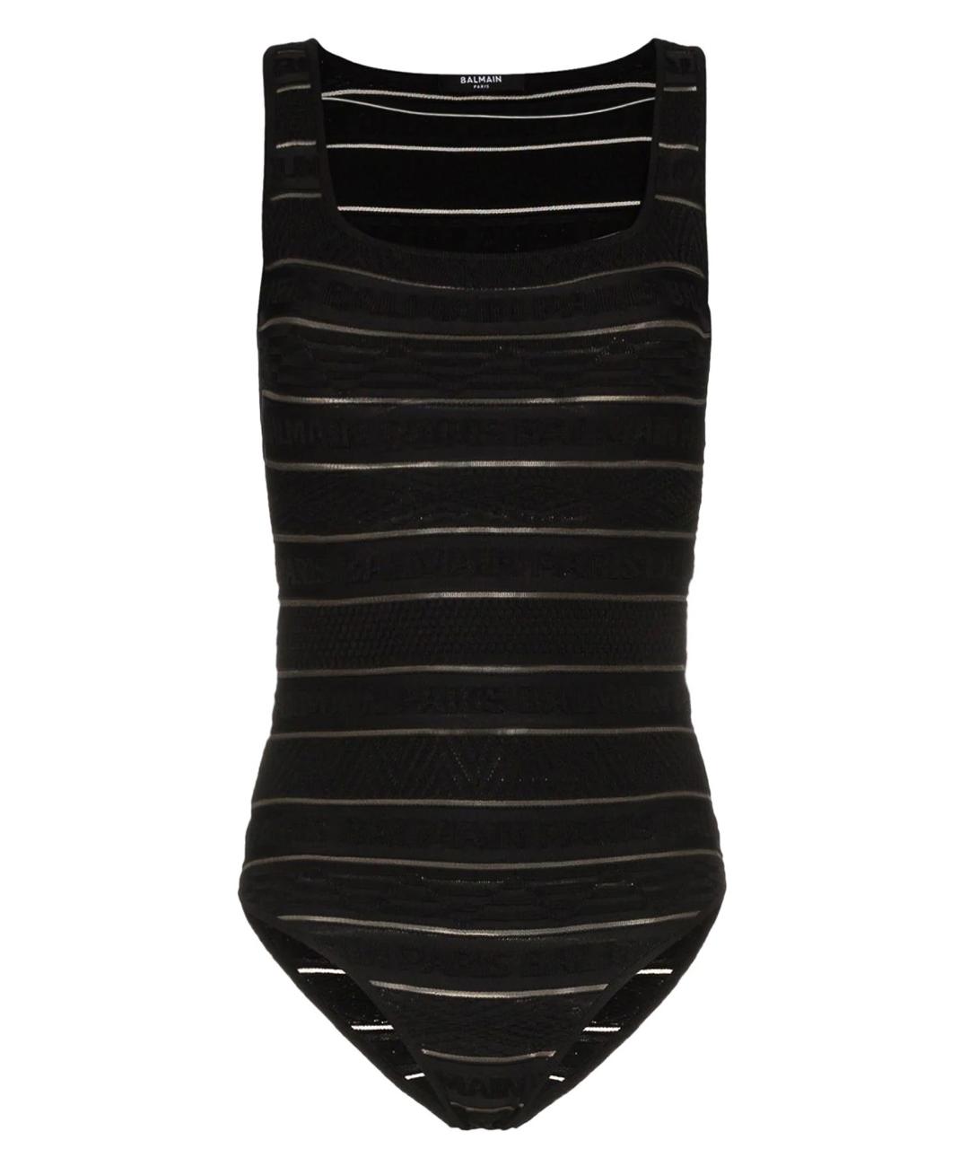 BALMAIN Черное вискозное боди, фото 1