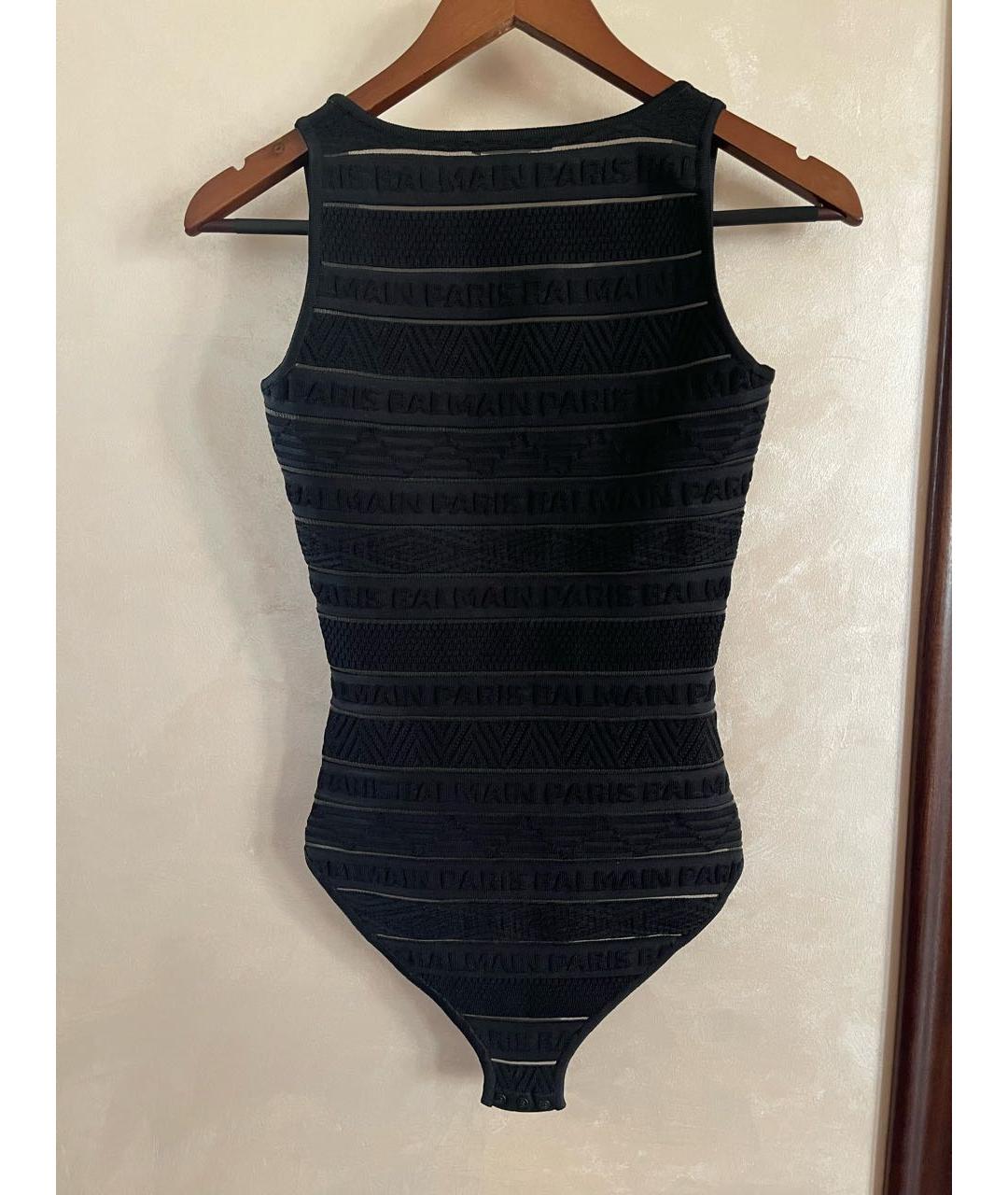 BALMAIN Черное вискозное боди, фото 2