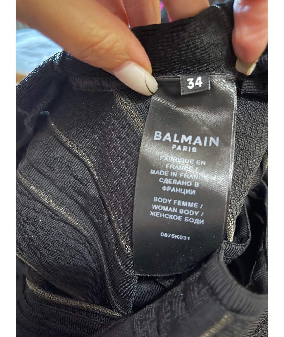 BALMAIN Черное вискозное боди, фото 6
