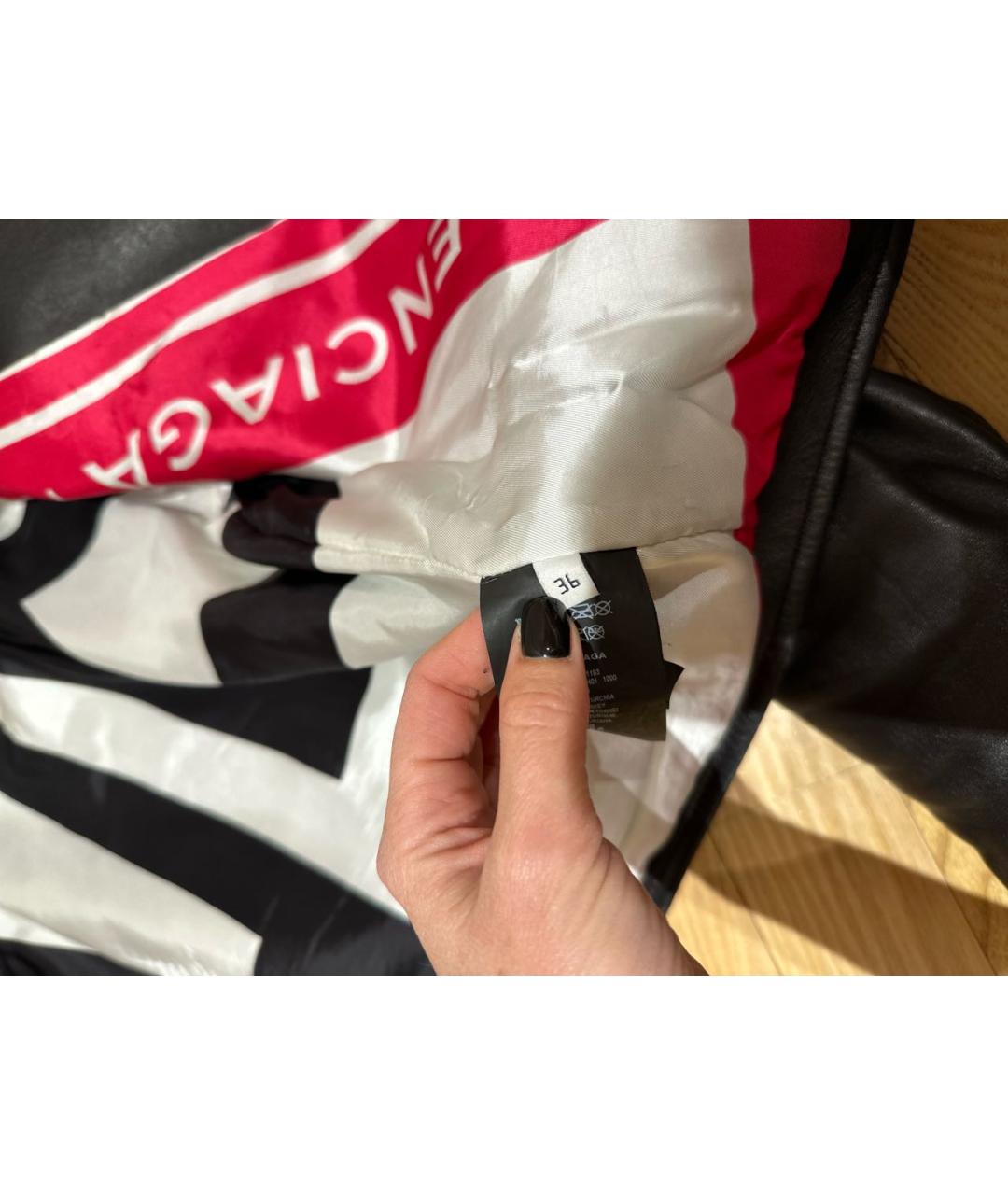 BALENCIAGA Черная кожаная куртка, фото 7