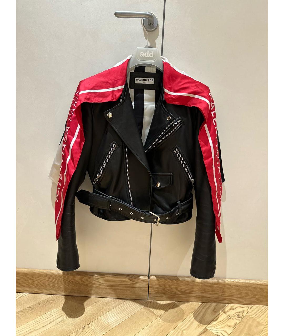 BALENCIAGA Черная кожаная куртка, фото 8