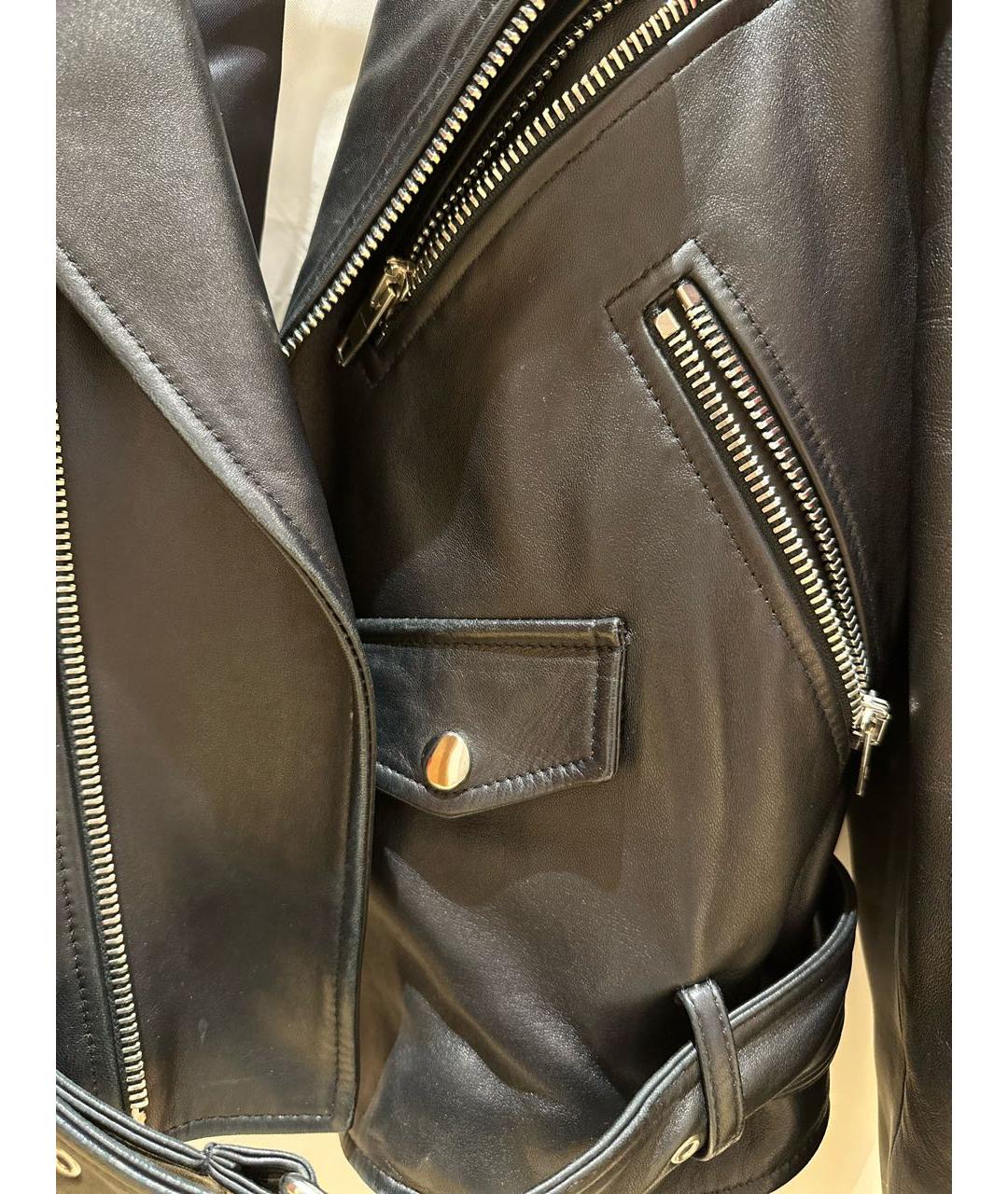 BALENCIAGA Черная кожаная куртка, фото 4