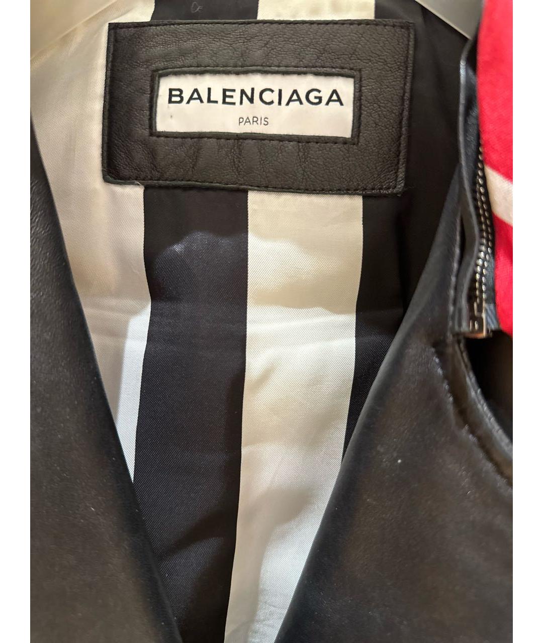BALENCIAGA Черная кожаная куртка, фото 3