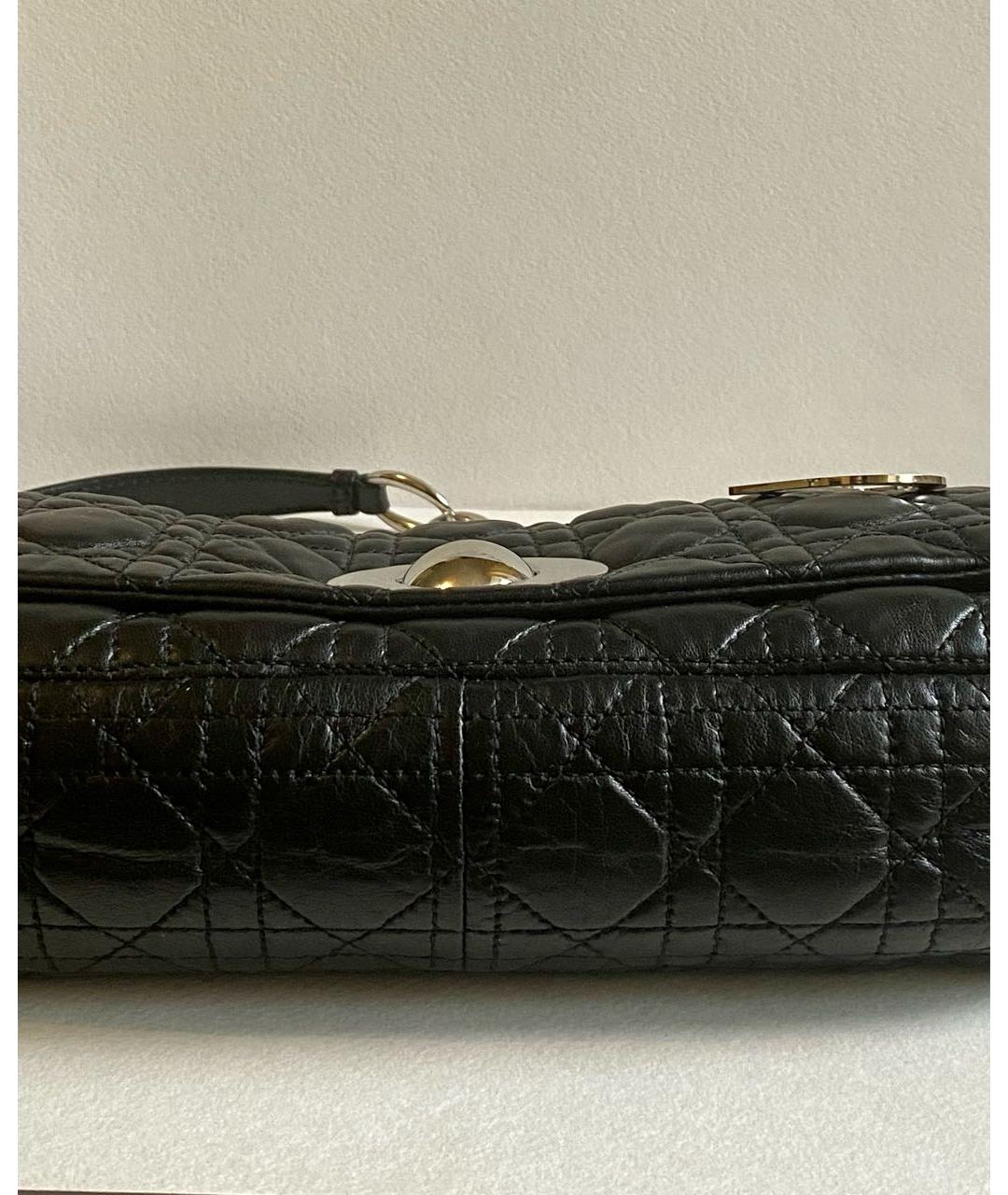 CHRISTIAN DIOR PRE-OWNED Черная кожаная сумка с короткими ручками, фото 5