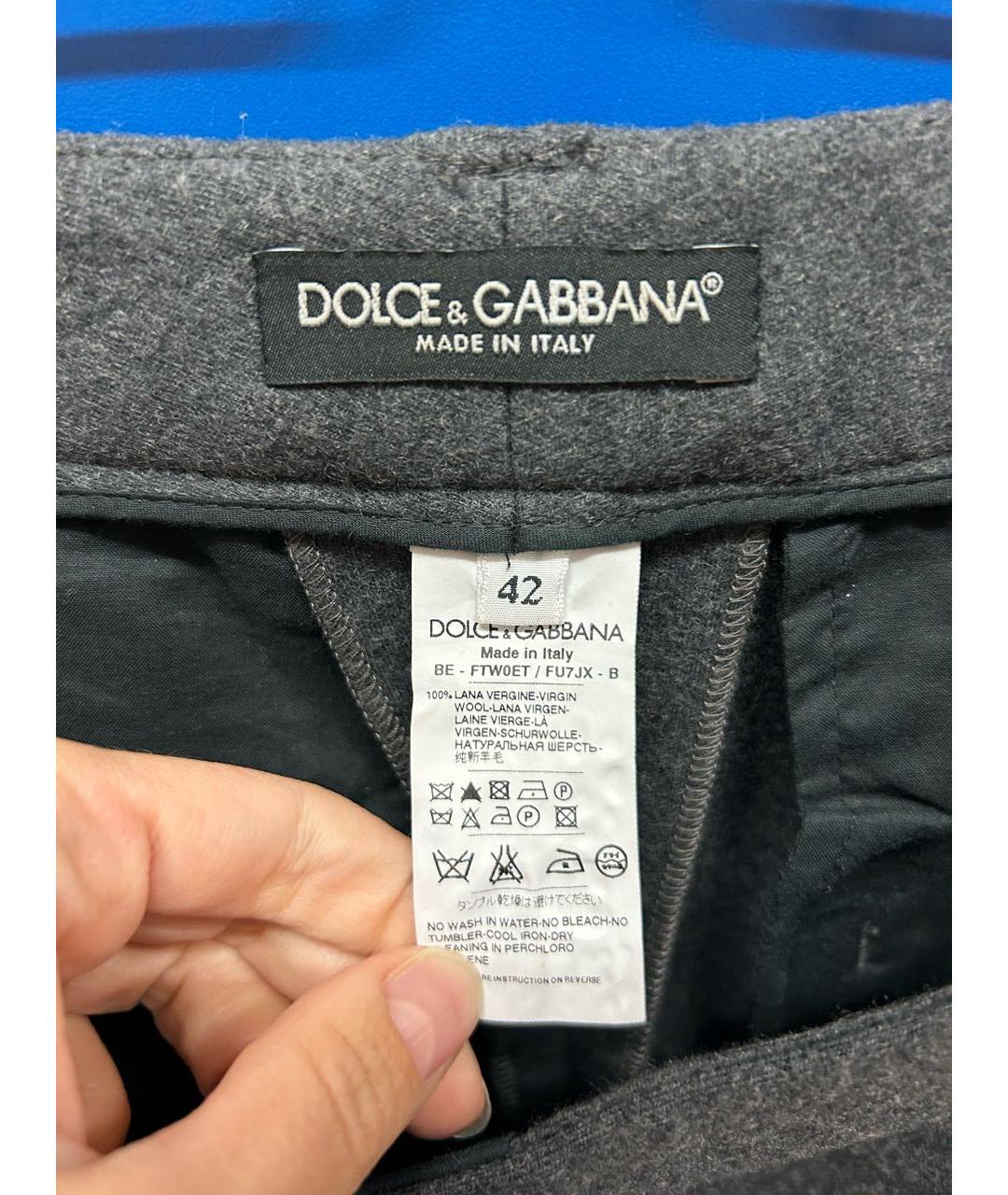 DOLCE&GABBANA Антрацитовые шерстяные шорты, фото 4