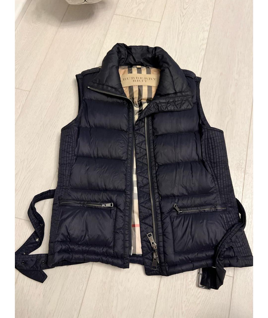 BURBERRY Темно-синий полиамидовый жилет, фото 6