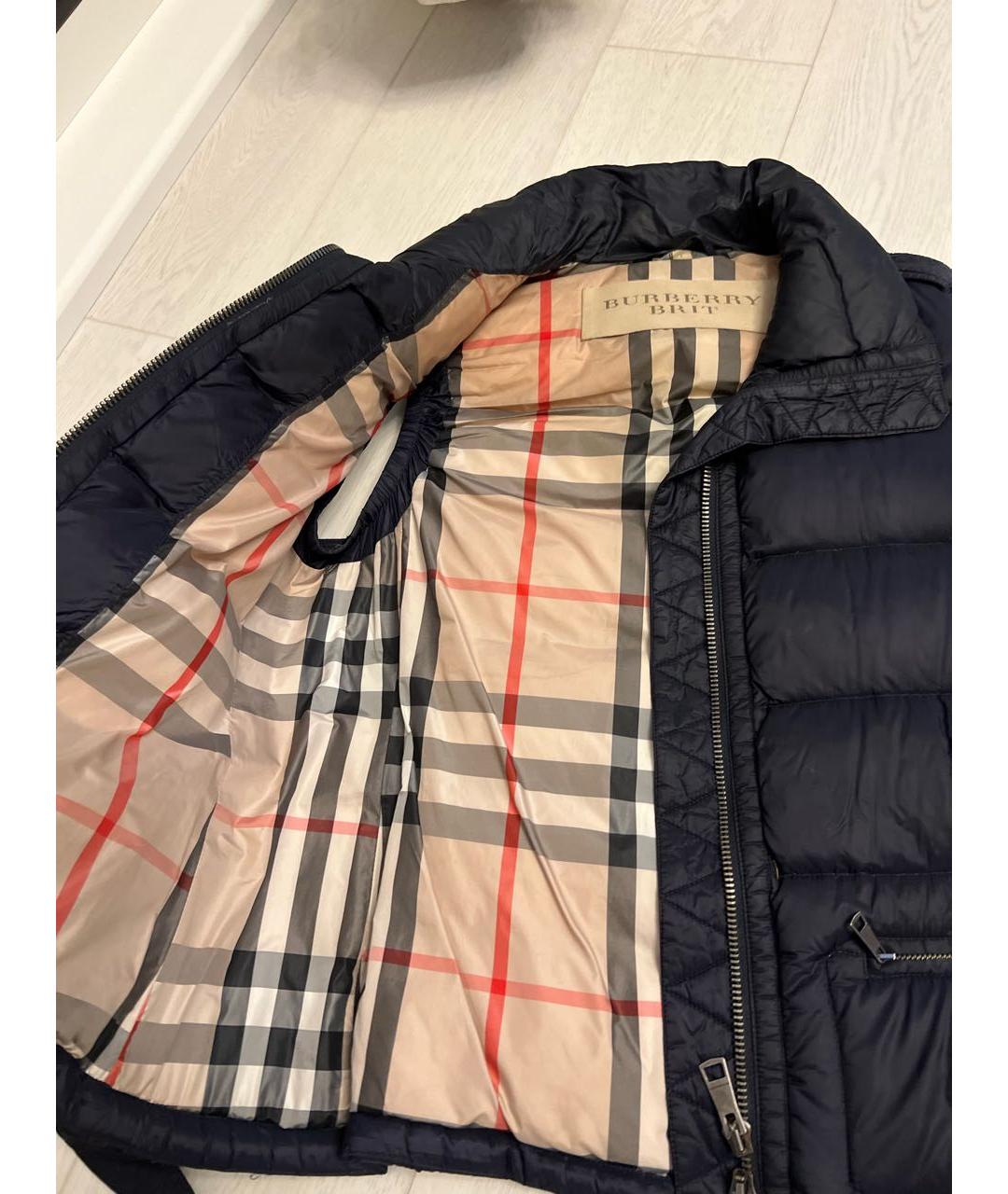 BURBERRY Темно-синий полиамидовый жилет, фото 3