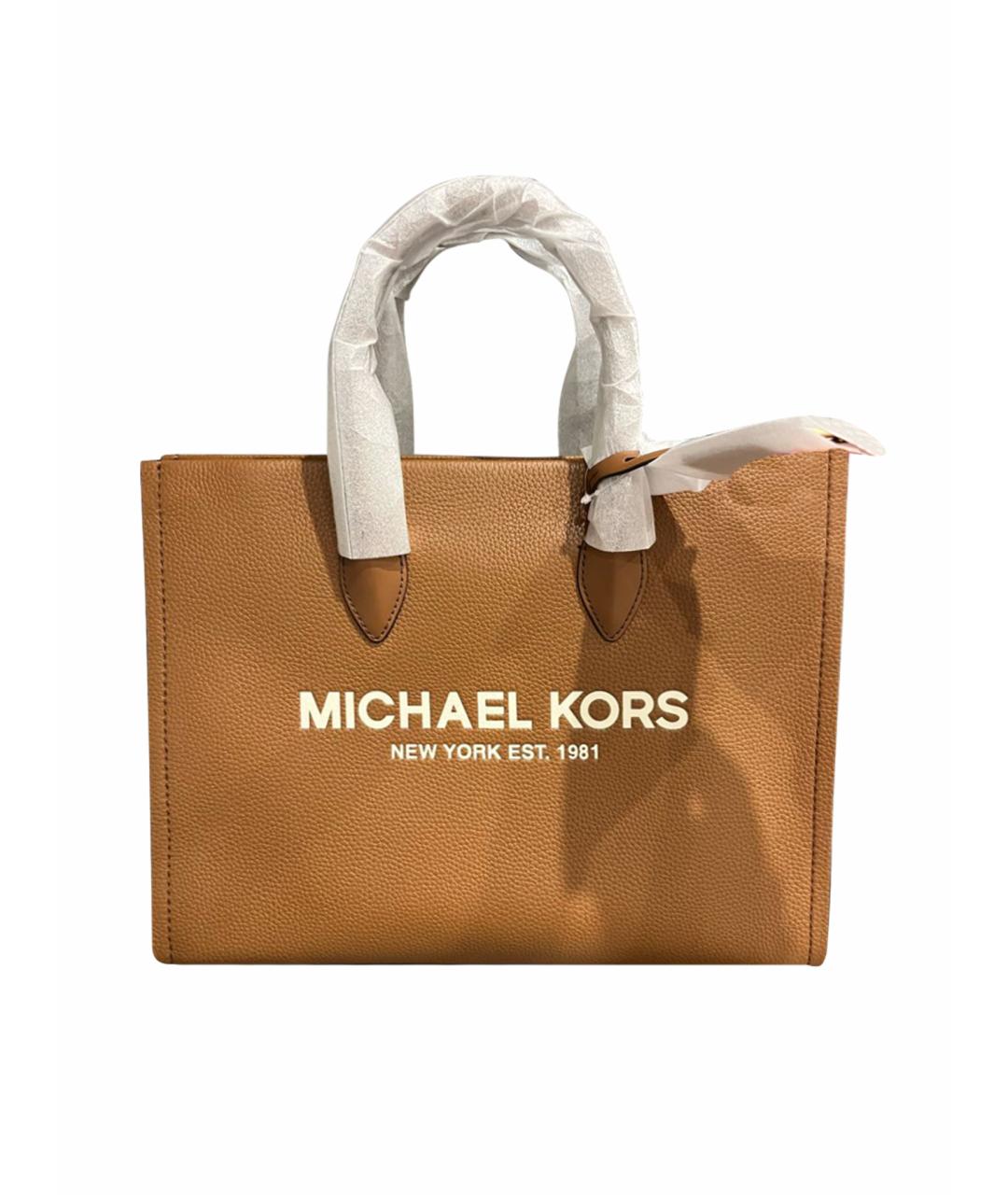 MICHAEL KORS Коричневая кожаная сумка тоут, фото 1