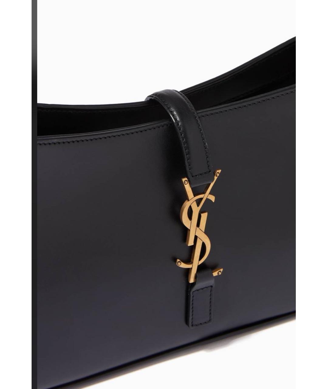 SAINT LAURENT Черная кожаная сумка с короткими ручками, фото 5