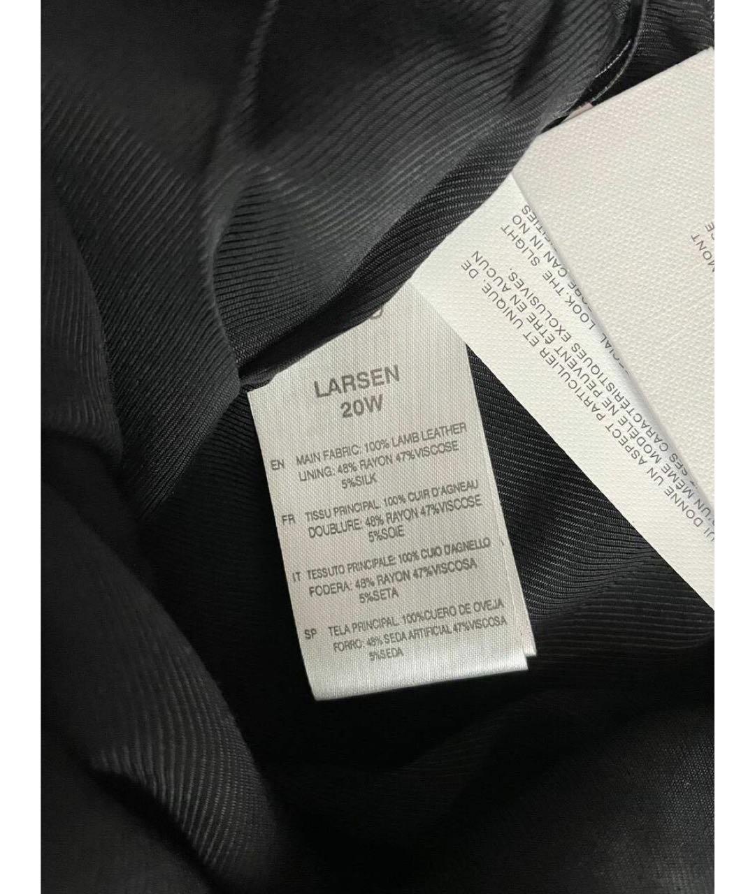 IRO Черные кожаные брюки узкие, фото 4