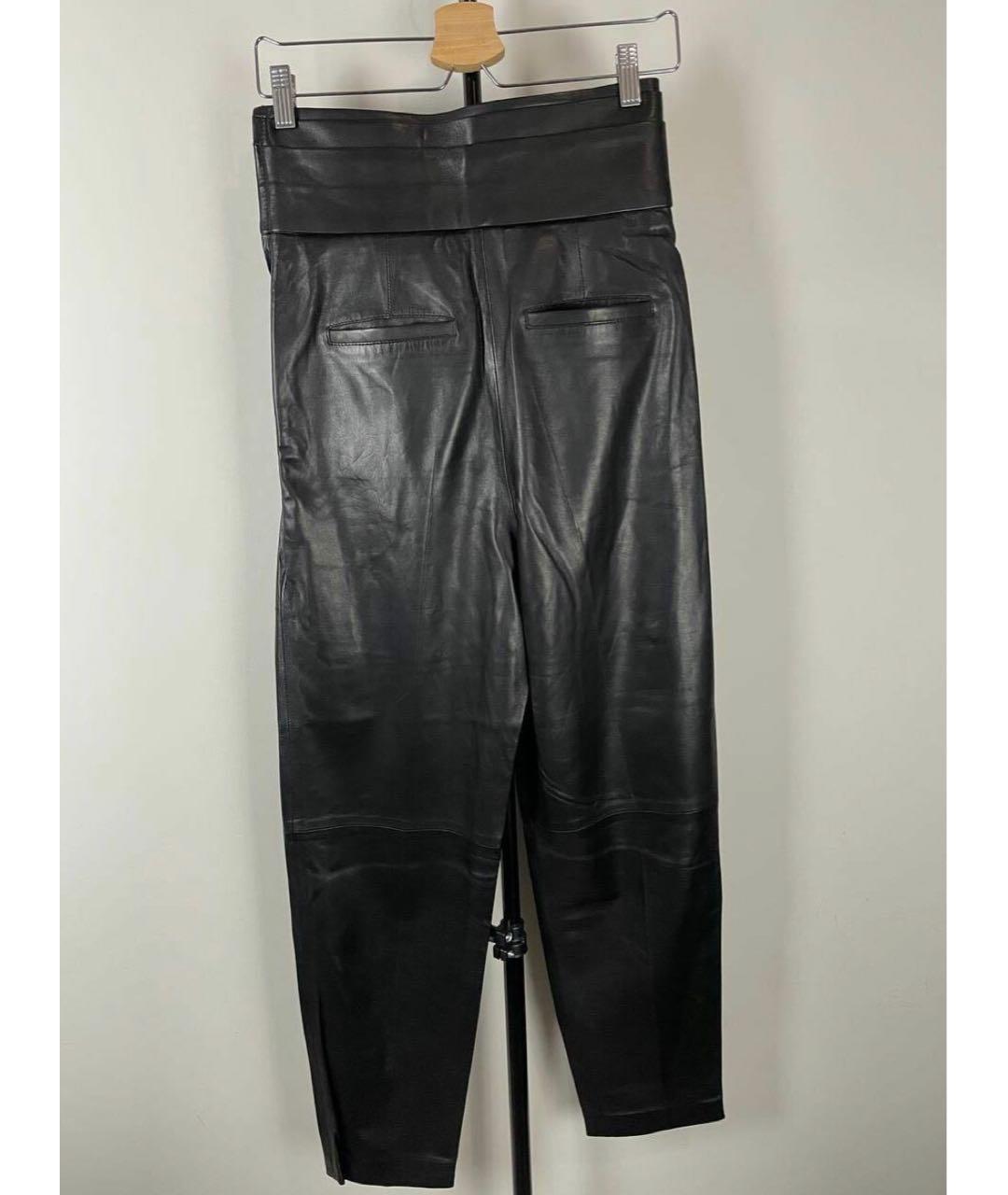 IRO Черные кожаные брюки узкие, фото 2