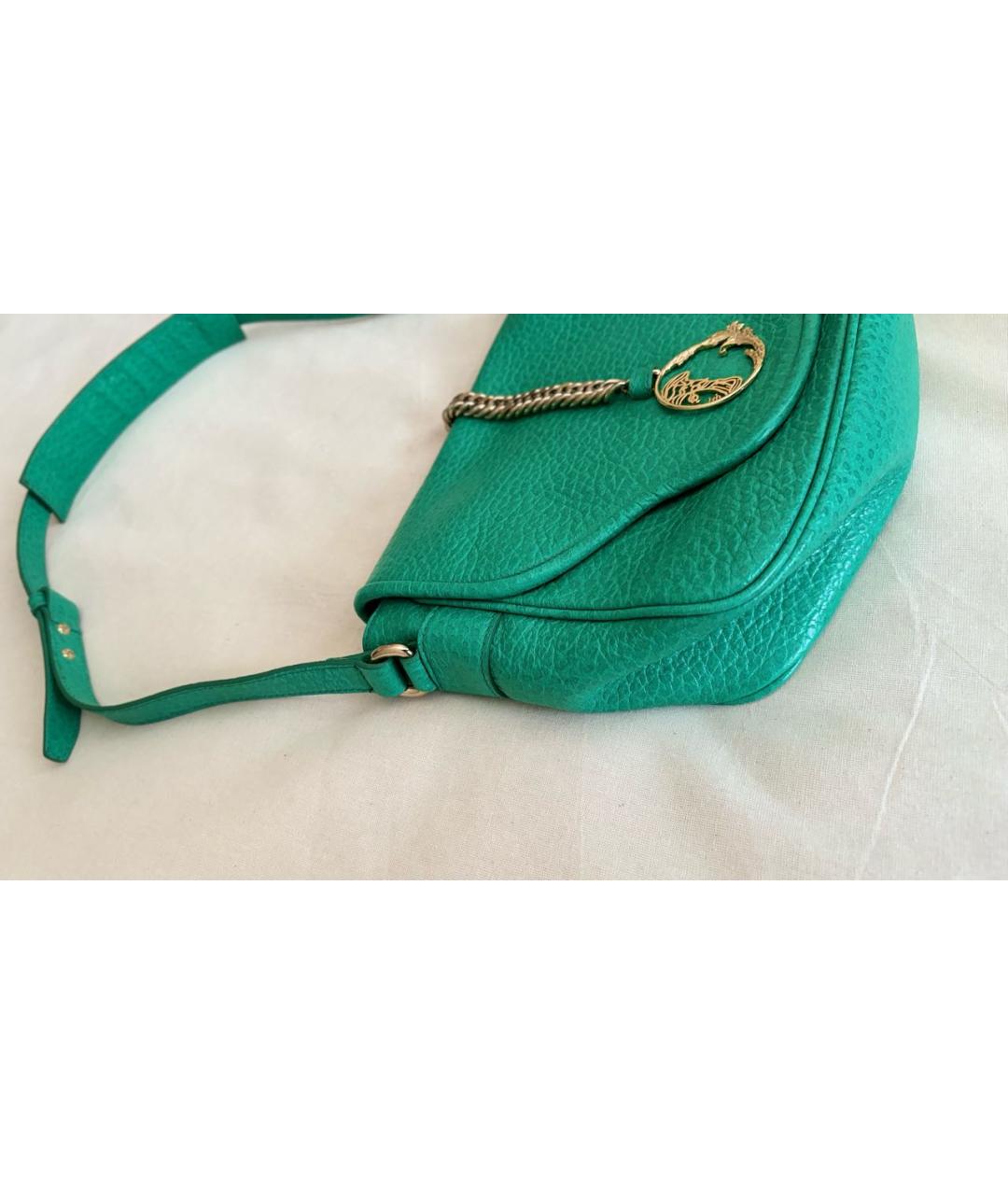 VERSACE COLLECTION Зеленая кожаная сумка через плечо, фото 4