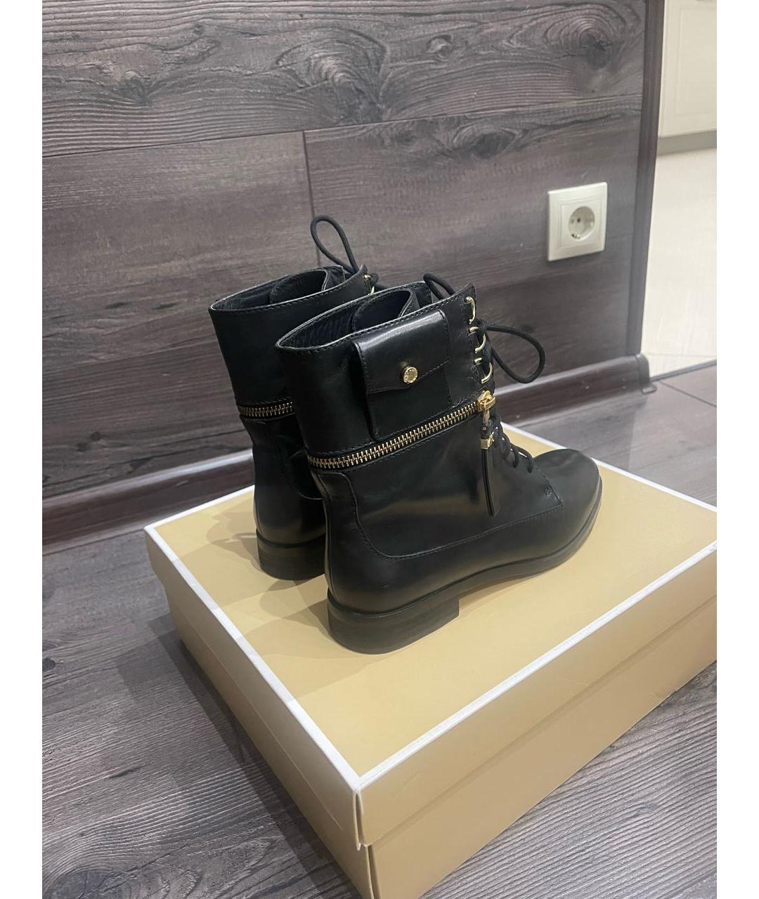 MICHAEL KORS Черные кожаные ботинки, фото 7