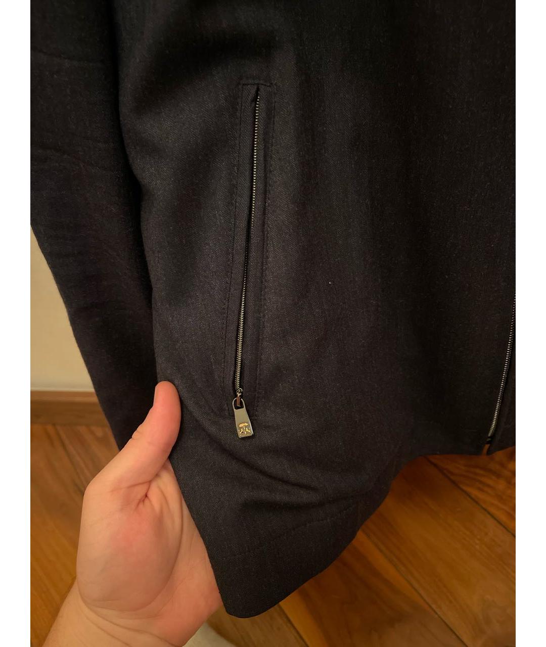 CORNELIANI Темно-синяя полиэстеровая куртка, фото 5