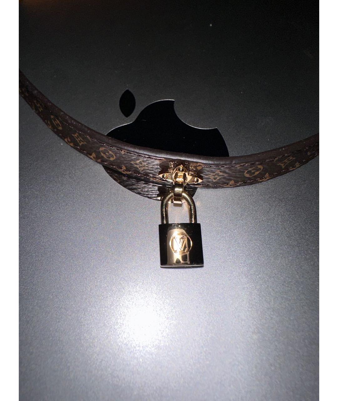 LOUIS VUITTON Коричневый кожаный браслет, фото 3