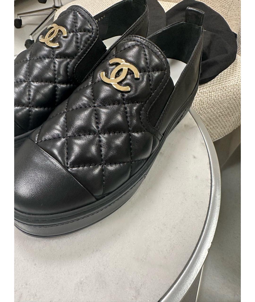 CHANEL PRE-OWNED Черные кожаные лоферы, фото 3