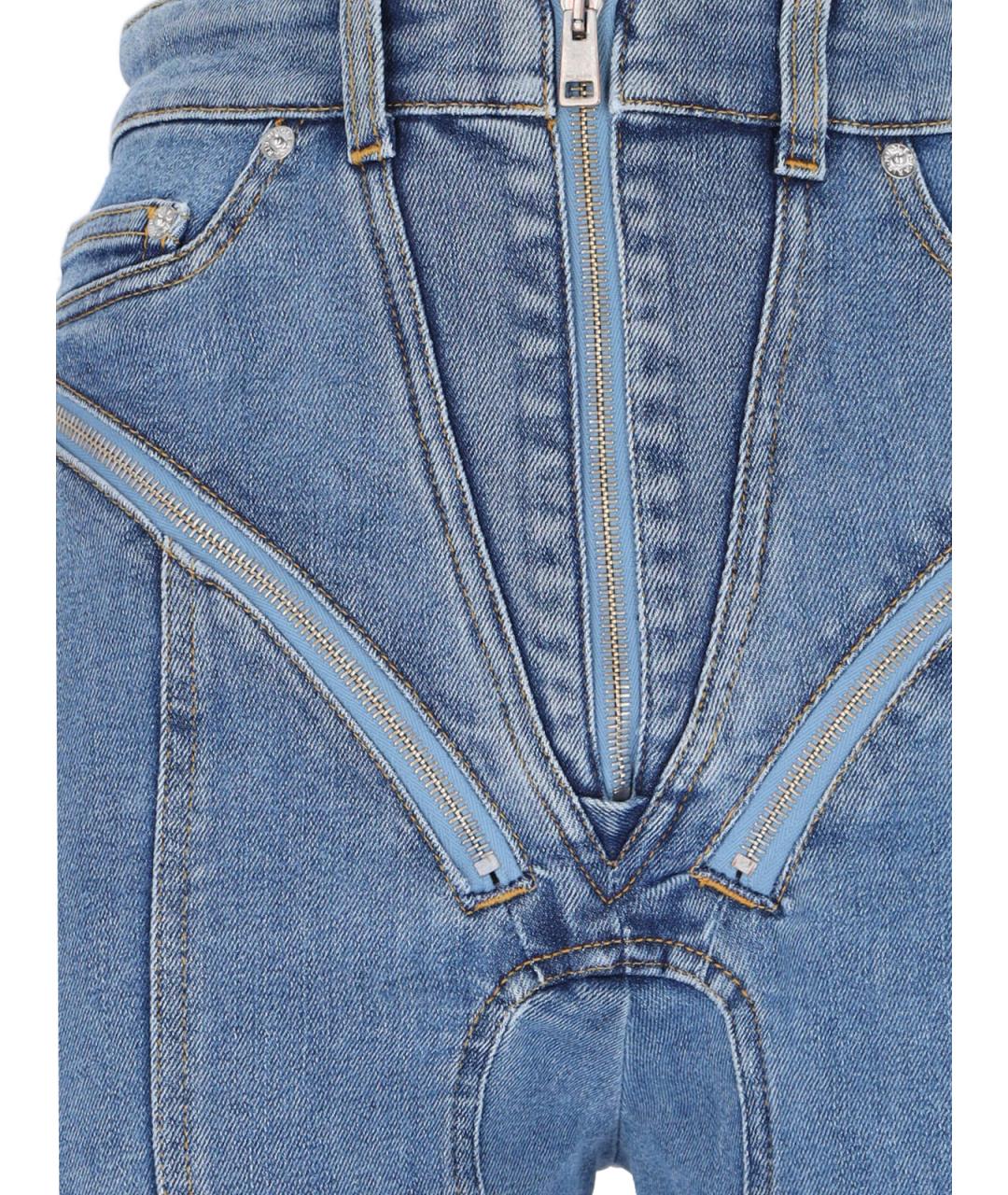 MUGLER Голубые прямые джинсы, фото 4