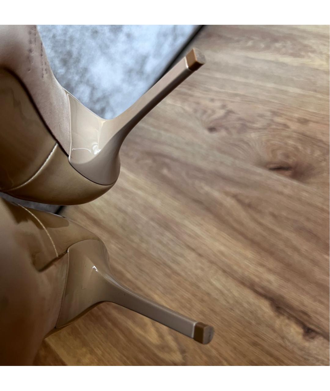 JIMMY CHOO Бежевые туфли из лакированной кожи, фото 4