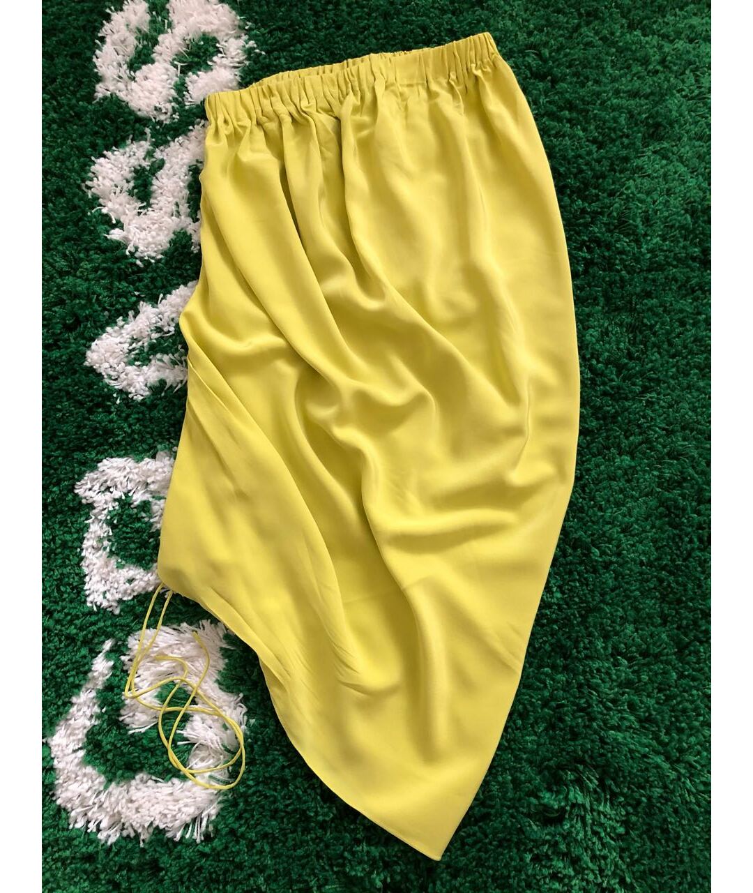 LANVIN Желтая шелковая юбка миди, фото 8