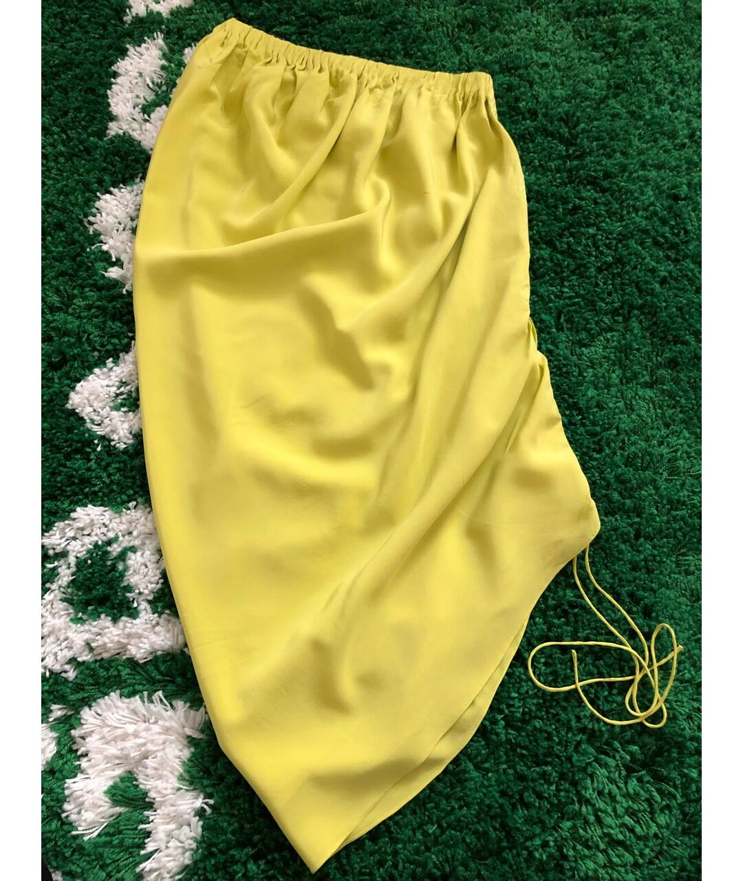 LANVIN Желтая шелковая юбка миди, фото 2