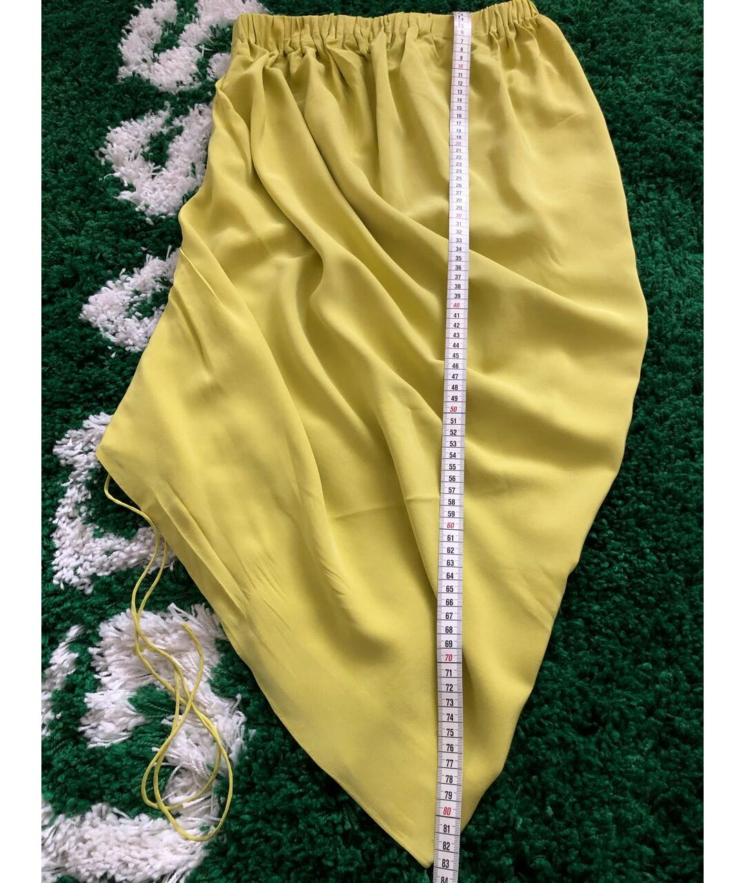 LANVIN Желтая шелковая юбка миди, фото 7