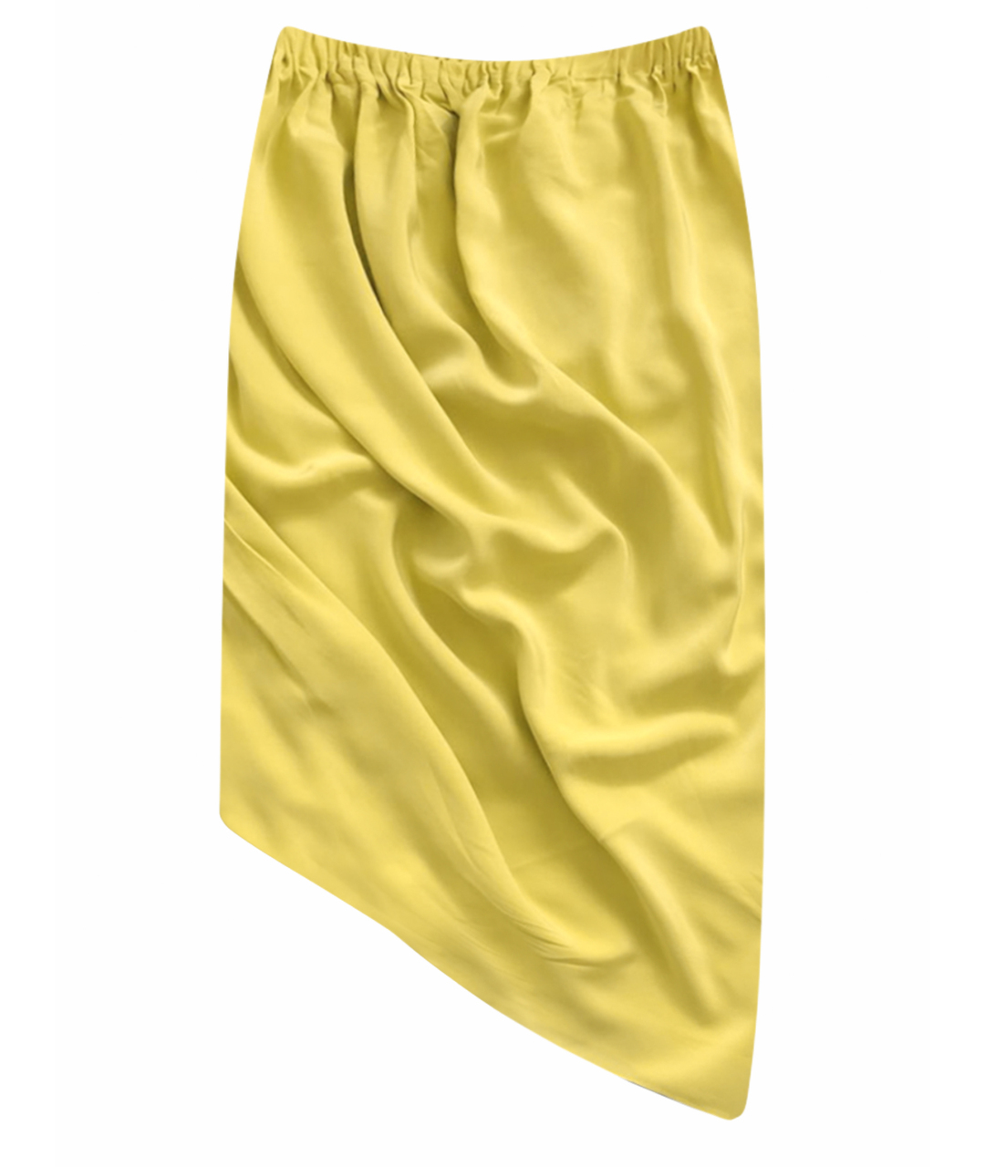 LANVIN Желтая шелковая юбка миди, фото 1