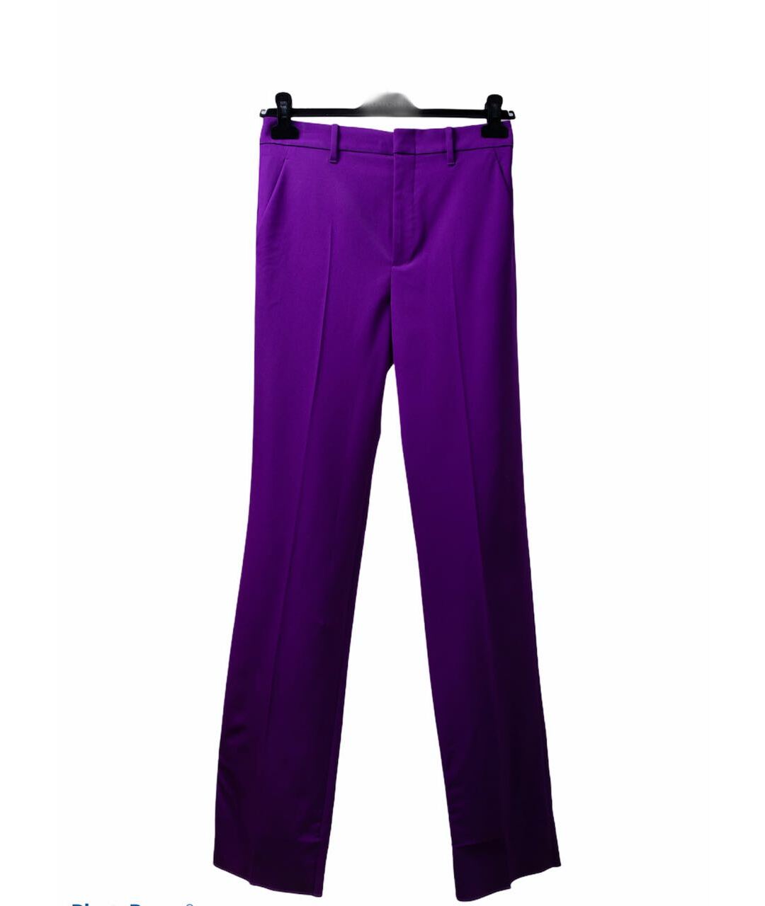 GUCCI Фиолетовые шерстяные прямые брюки, фото 6