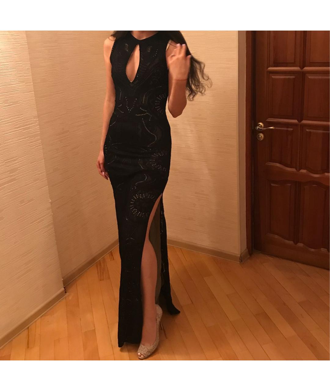 ROBERTO CAVALLI Черное кружевное вечернее платье, фото 5