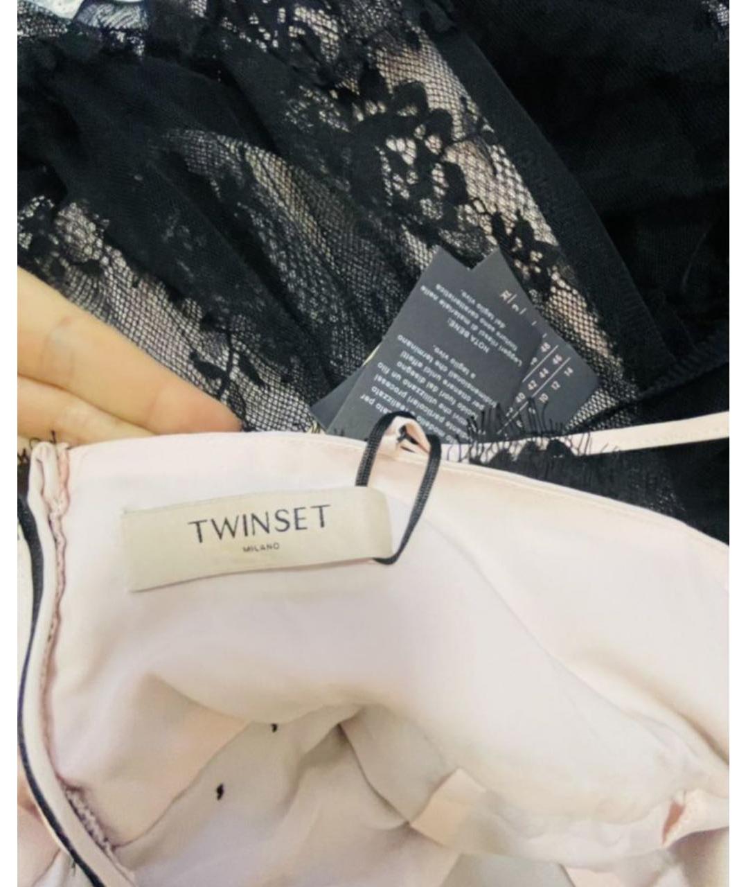 TWIN-SET Черное вискозное вечернее платье, фото 3