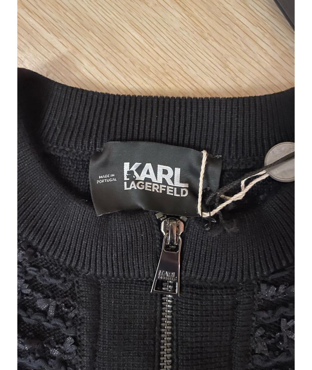 KARL LAGERFELD Черный хлопковый кардиган, фото 3