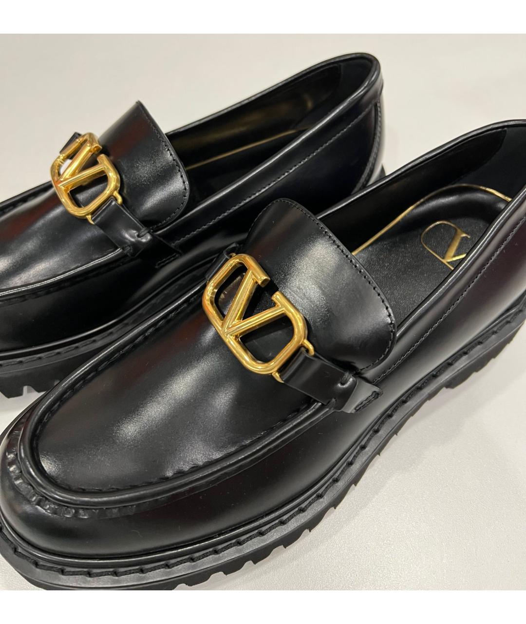 VALENTINO Черные кожаные лоферы, фото 3
