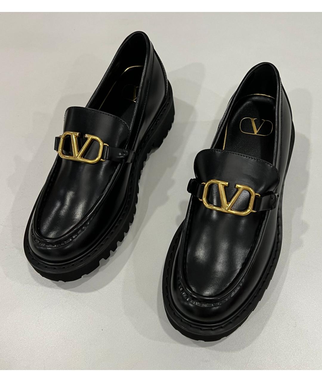 VALENTINO Черные кожаные лоферы, фото 4