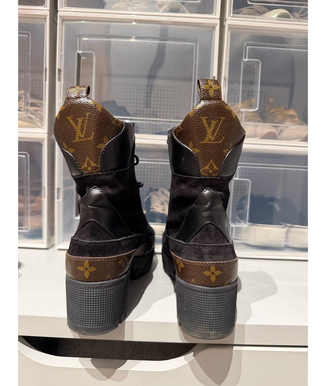 LOUIS VUITTON Коричневые замшевые полусапоги, фото 7