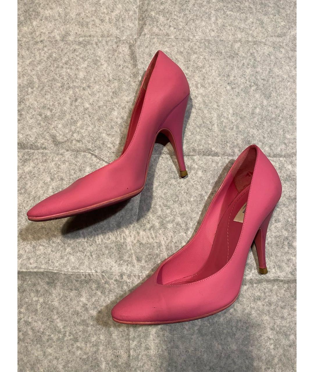 MOSCHINO Розовые кожаные туфли, фото 5