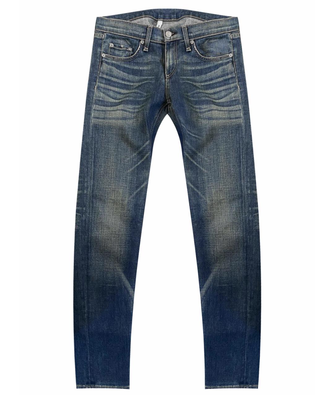 RAG&BONE Темно-синие хлопковые прямые джинсы, фото 1
