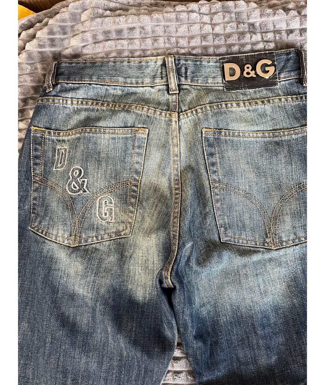 DOLCE&GABBANA Синие хлопковые джинсы, фото 4