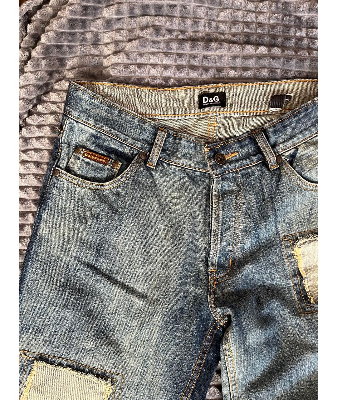 DOLCE&GABBANA Синие хлопковые джинсы, фото 3