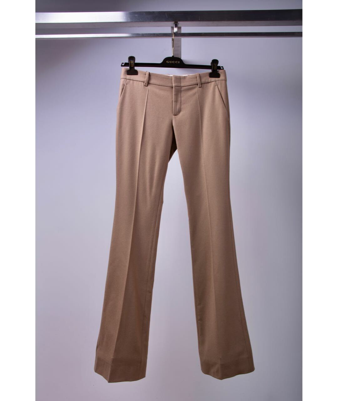 GUCCI Бежевые шерстяные брюки широкие, фото 6